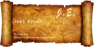 Jekl Ernő névjegykártya